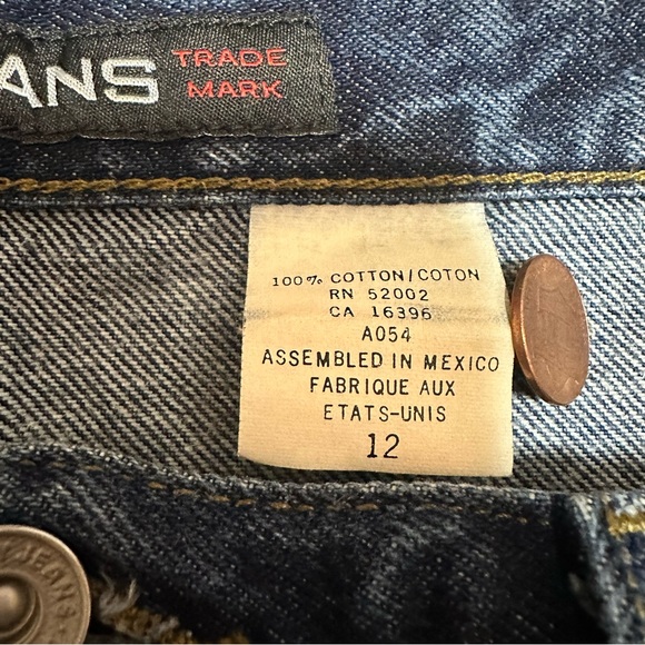 DKNY Dark Wash Straight Leg Inside Slit Jeans SZ 12 - Picture 9 of 9